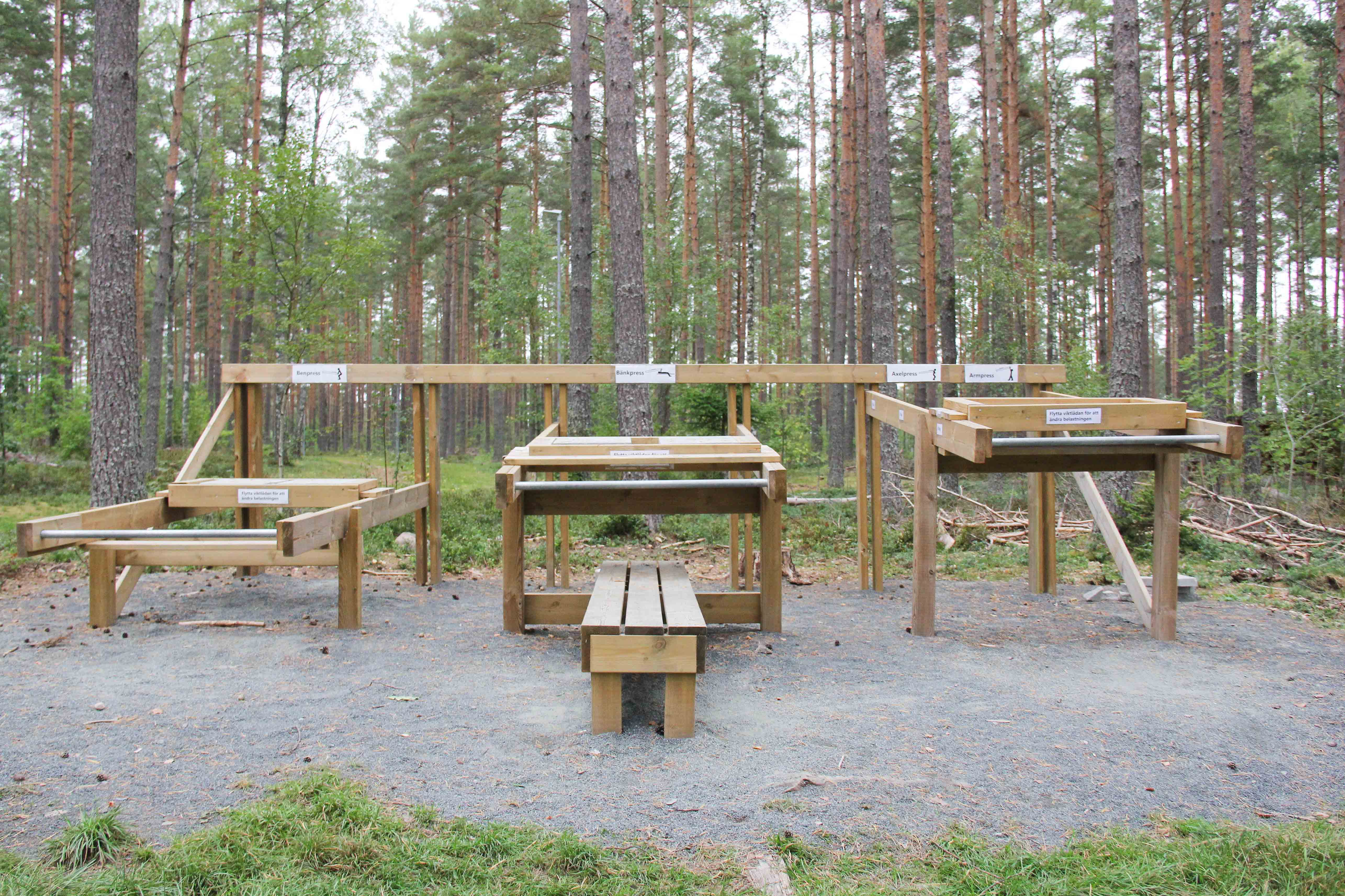 Bild på utegymmet som finns i naturreservatet. 