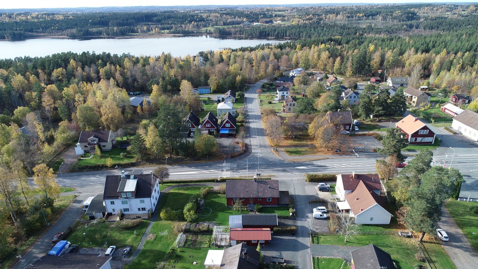 Flygbild över Sunhult i Aneby kommun. Foto.