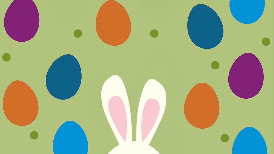 Illustration på en påskhare och ägg