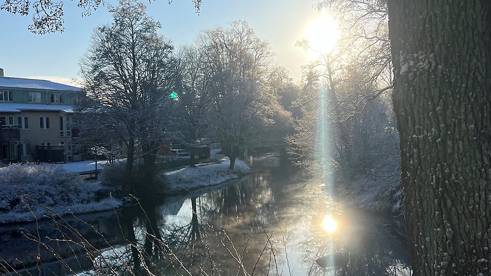 Snötäckt Aneby. Foto 